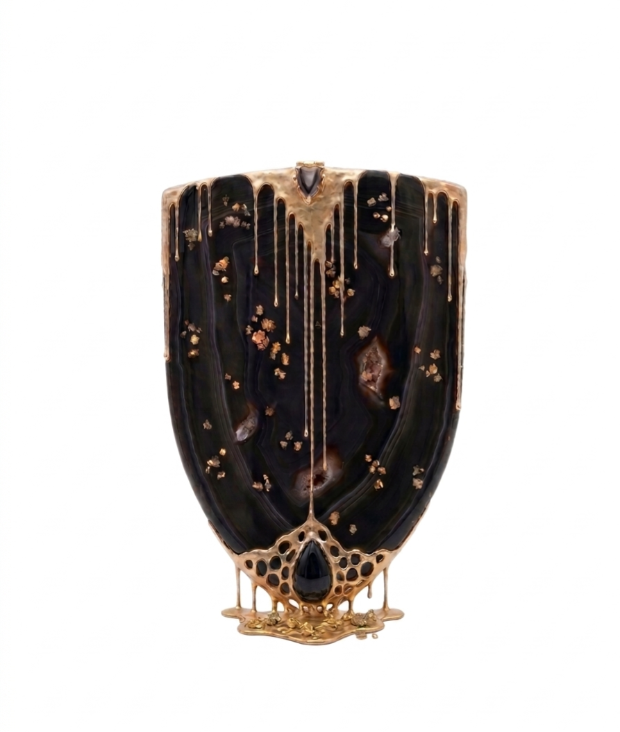 Gold Black Tourmaline Crystal Power