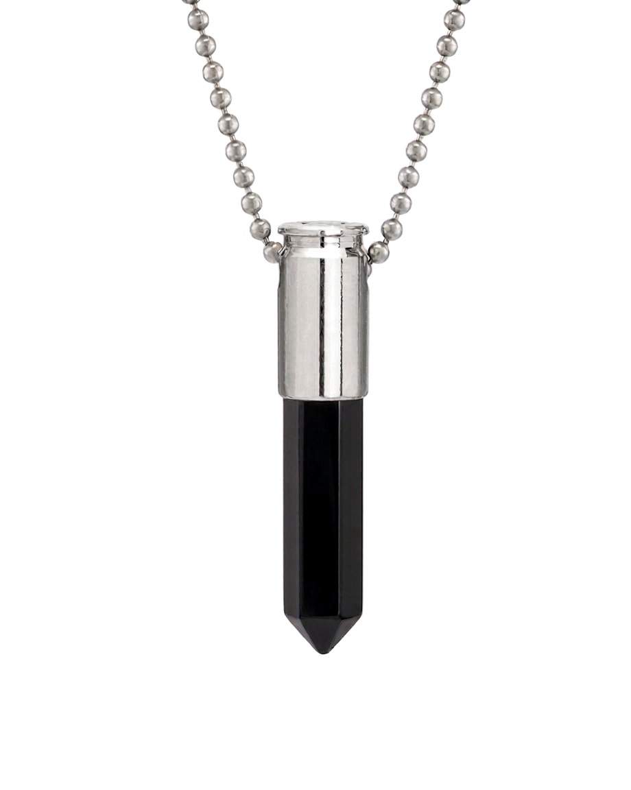 Silver Black Tourmaline Crystal Power