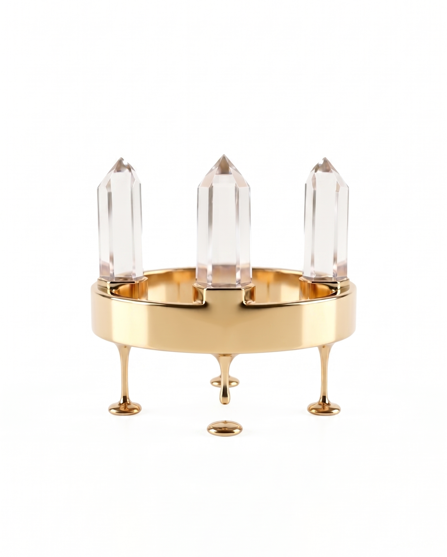 Gold Clear Quartz Crystal Power