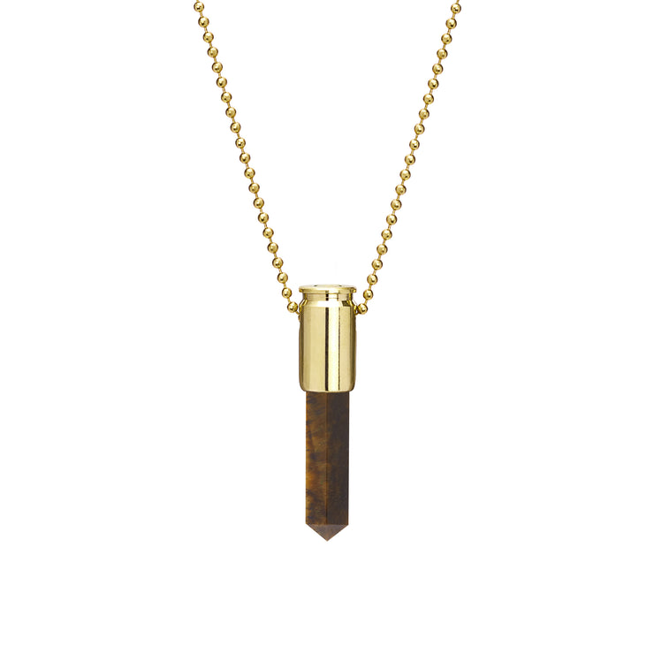 Tigers Eye Raw Bullet Pendant